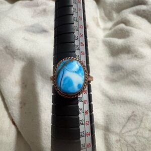 Copper Blue Stone Ring - Women Jewelry